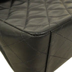 Chanel Shoulder Bag Maxi Quilted Lambskin Black Gold — view 8