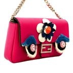 Fendi Handbag Mon Star Micro Bucket Leather Pink Silver — view 2