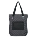 Gucci GG Canvas Leather Shoulder Bag Tote Black Second