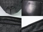Gucci GG Canvas Leather Shoulder Bag Tote Black Second — view 7
