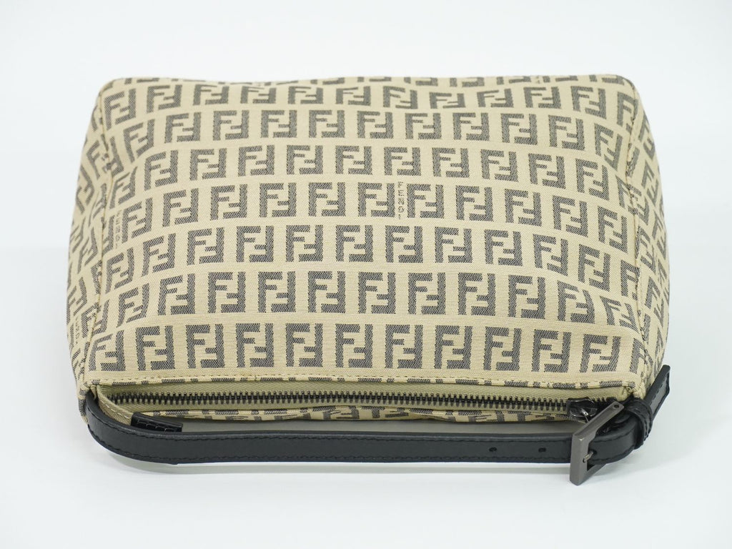Fendi Pouch Mini Handbag Canvas Beige Zucchino Second — view 5