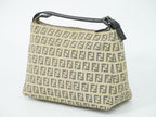 Fendi Pouch Mini Handbag Canvas Beige Zucchino Second — view 2