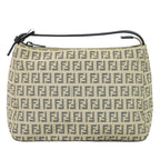Fendi Pouch Mini Handbag Canvas Beige Zucchino Second