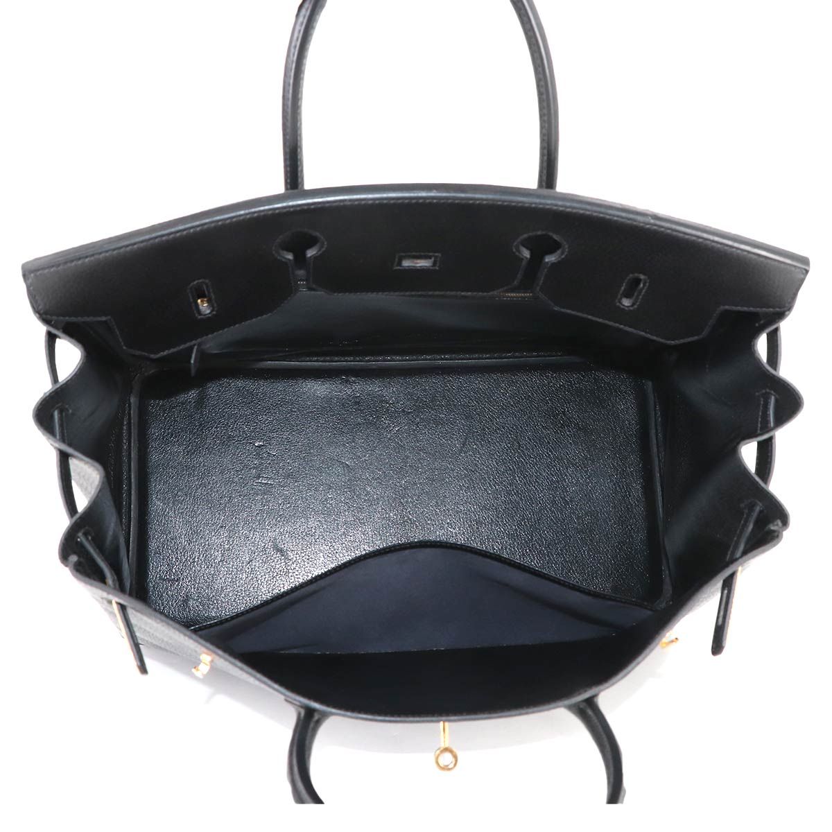 Hermes Birkin 40 Black Hand Bag Vintage Gold — view 6