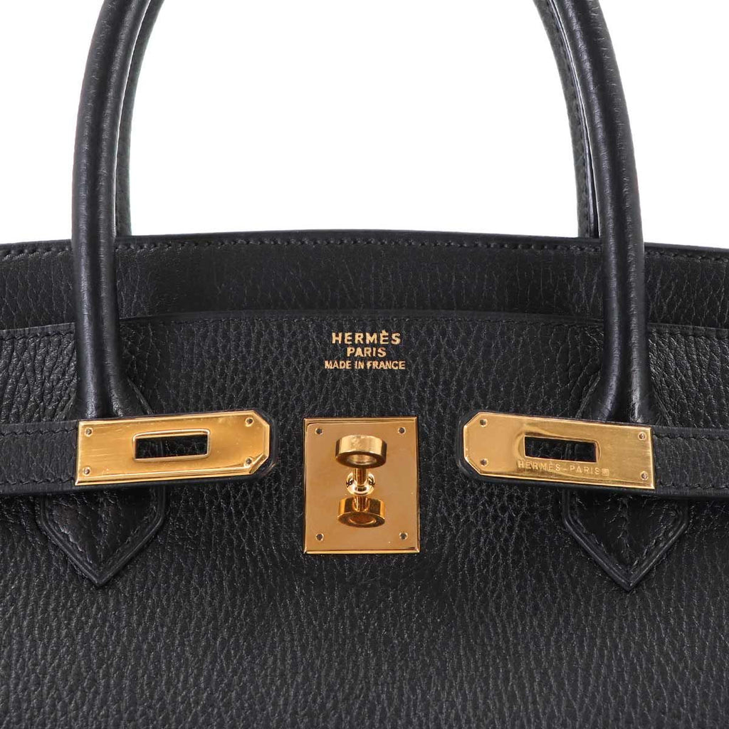 Hermes Birkin 40 Black Hand Bag Vintage Gold — view 7