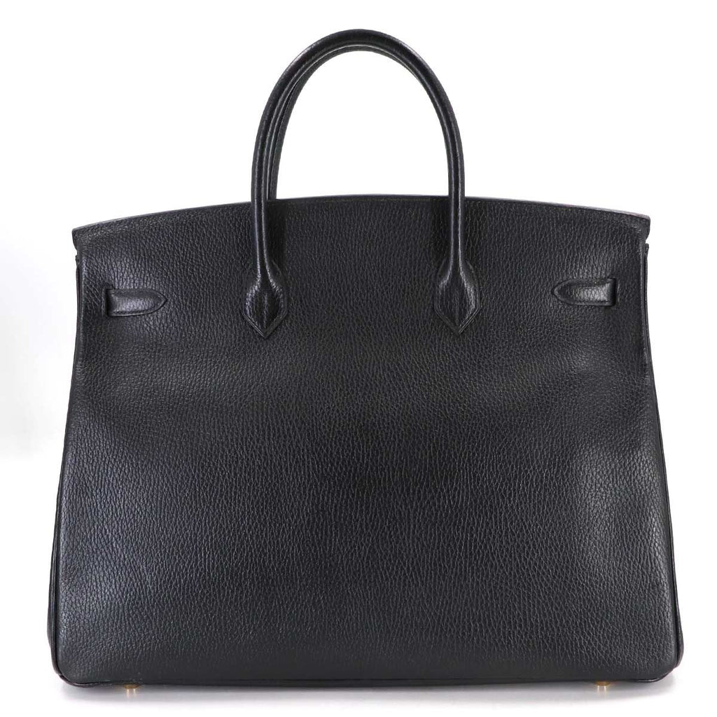 Hermes Birkin 40 Black Hand Bag Vintage Gold — view 2