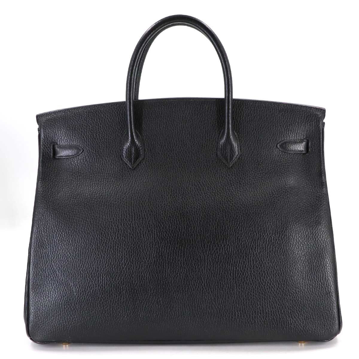 Hermes Birkin 40 Black Hand Bag Vintage Gold — view 2