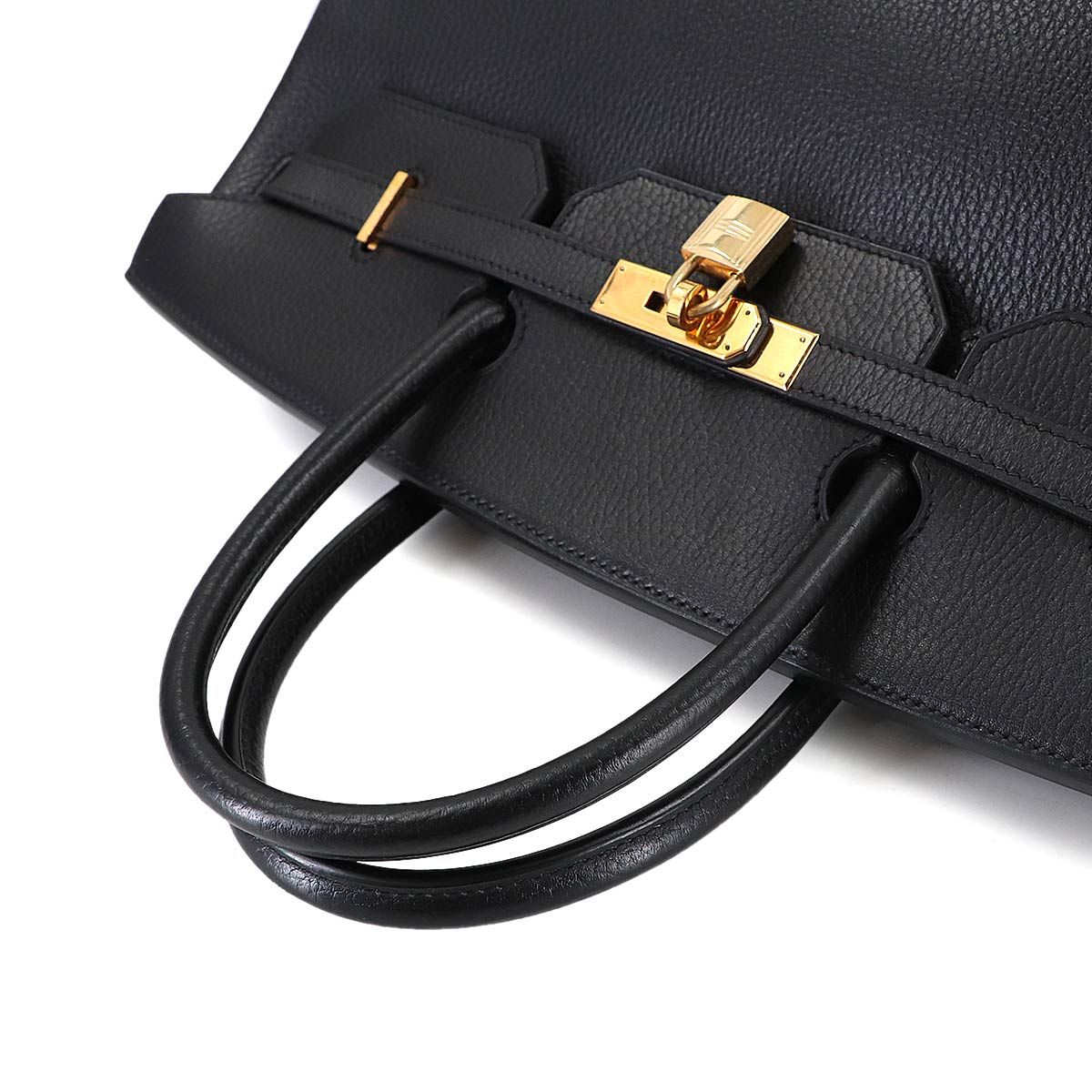 Hermes Birkin 40 Black Hand Bag Vintage Gold — view 5