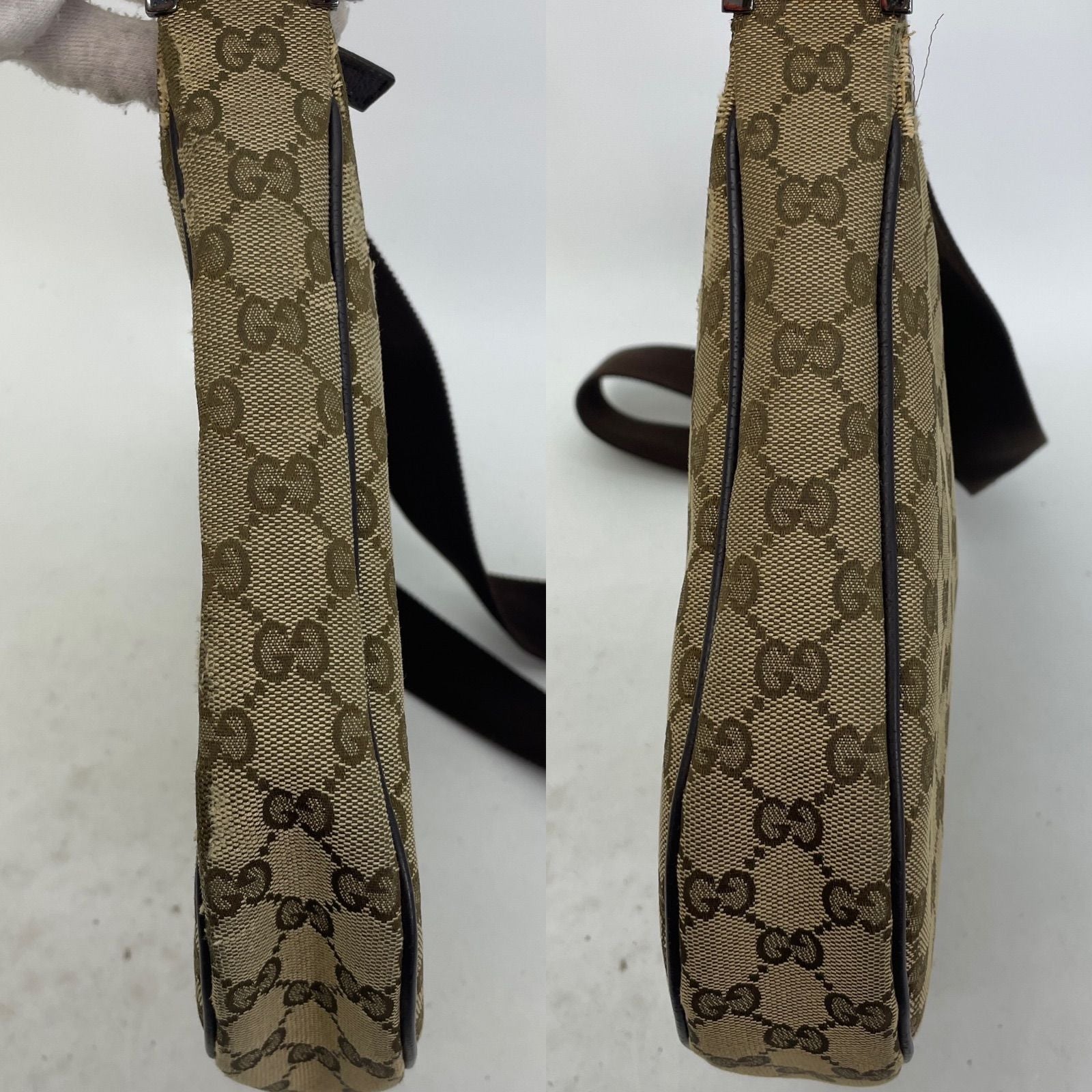 Gucci GG Canvas Shoulder Bag Utility Brown — view 5