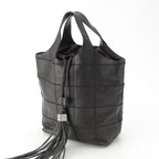 Chanel Stand Leather Chocolate Bar Fringe Handbag Black — view 2
