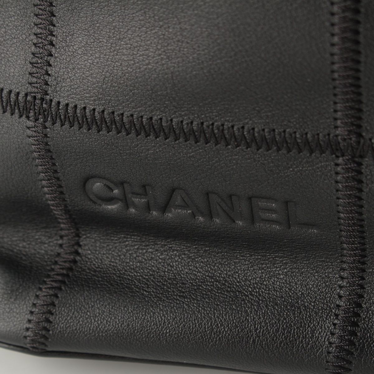 Chanel Stand Leather Chocolate Bar Fringe Handbag Black — view 8