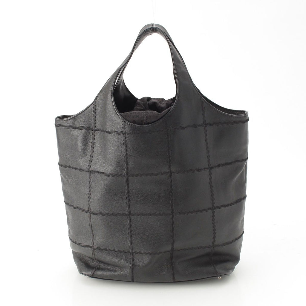 Chanel Stand Leather Chocolate Bar Fringe Handbag Black — view 5