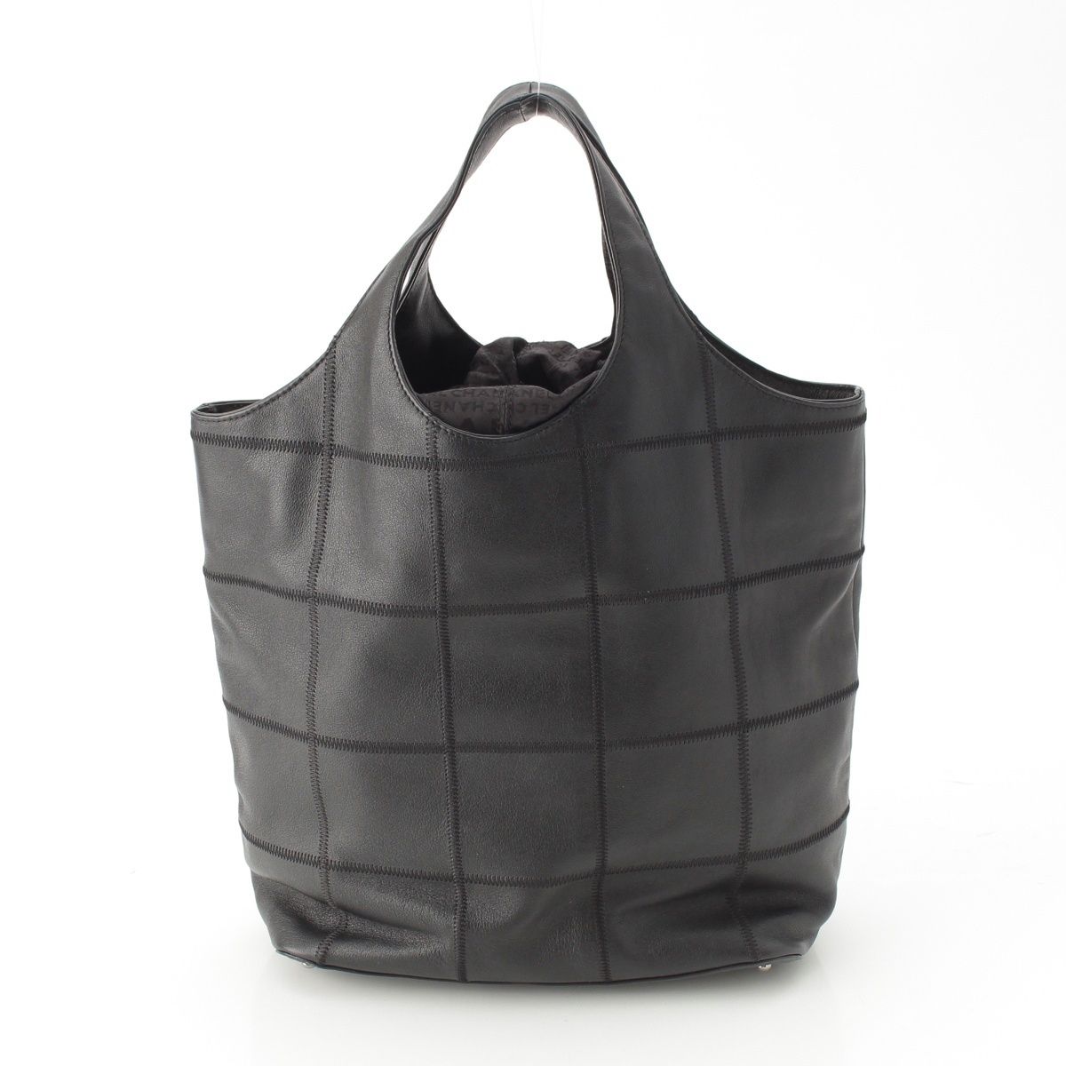Chanel Stand Leather Chocolate Bar Fringe Handbag Black — view 5