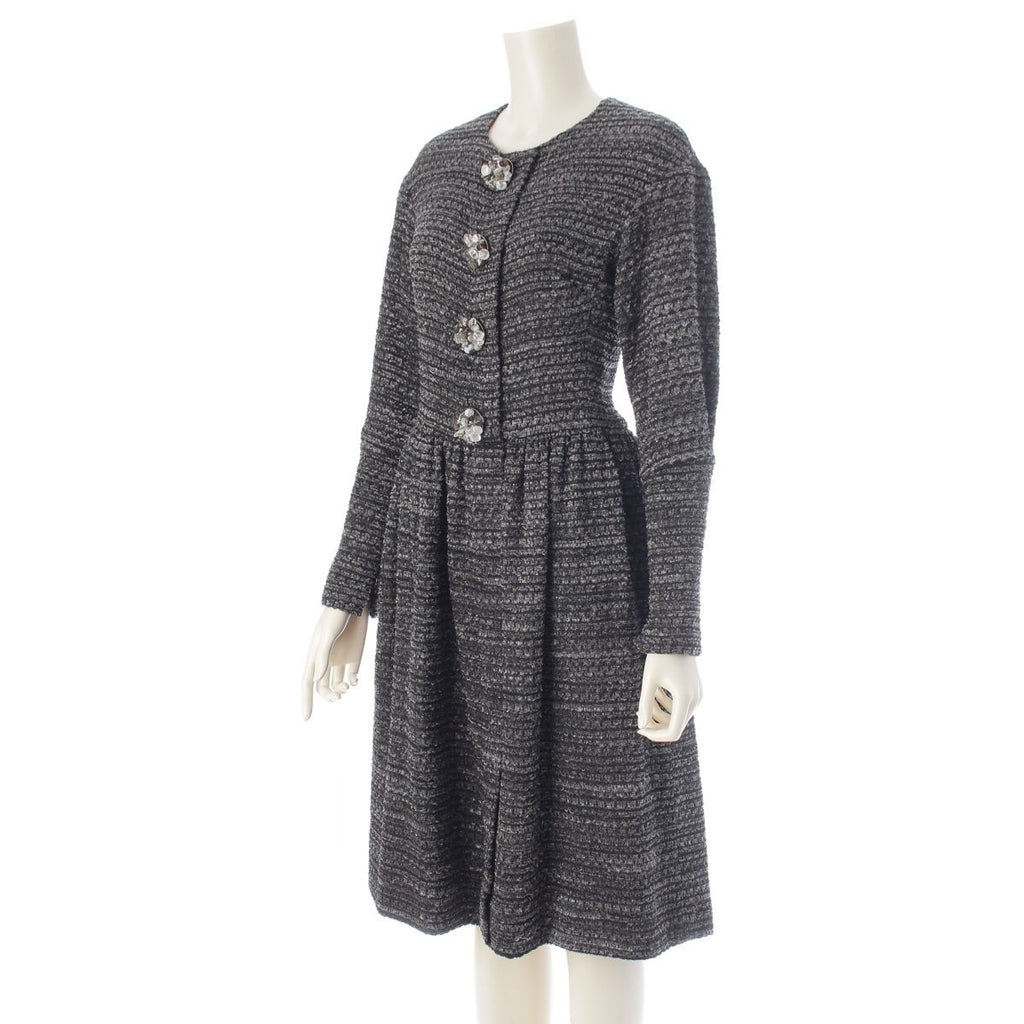 Chanel Tweed Karl Lagerfeld tan Long Dress Gray 34 — view 2