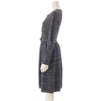 Chanel Tweed Karl Lagerfeld tan Long Dress Gray 34 — view 3