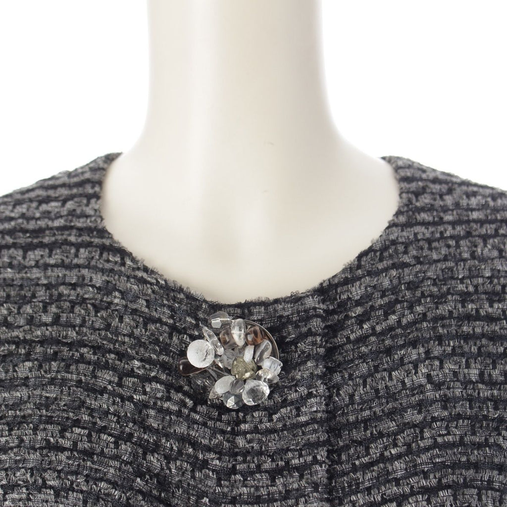 Chanel Tweed Karl Lagerfeld tan Long Dress Gray 34 — view 5
