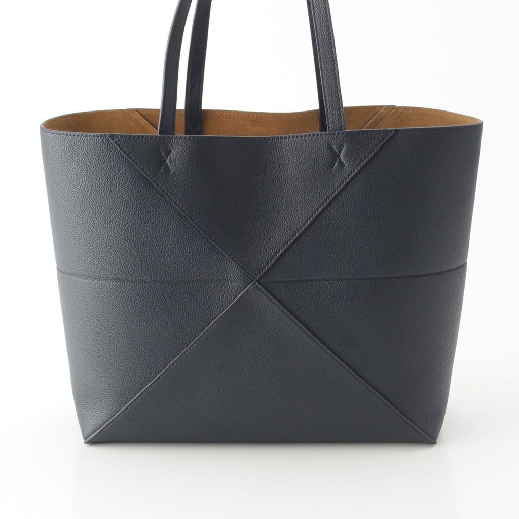 Loewe Puzzle Fold Horizontal Soft Grain Calf Tote Darknavy — view 5