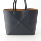 Loewe Puzzle Fold Horizontal Soft Grain Calf Tote Darknavy — view 5
