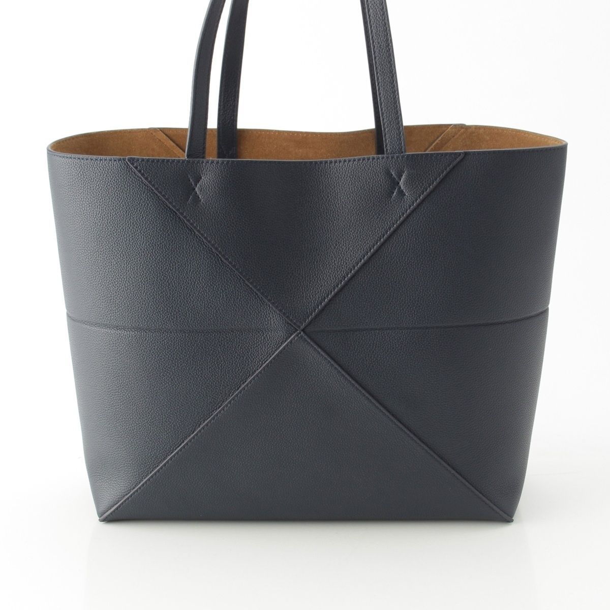 Loewe Puzzle Fold Horizontal Soft Grain Calf Tote Darknavy — view 5