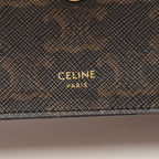 Celine Shoulder Bag Tan Triomphe Black Brown Canvas Leather — view 6