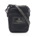 Fendi Shoulder Bag Pecan Black Nylon Leather