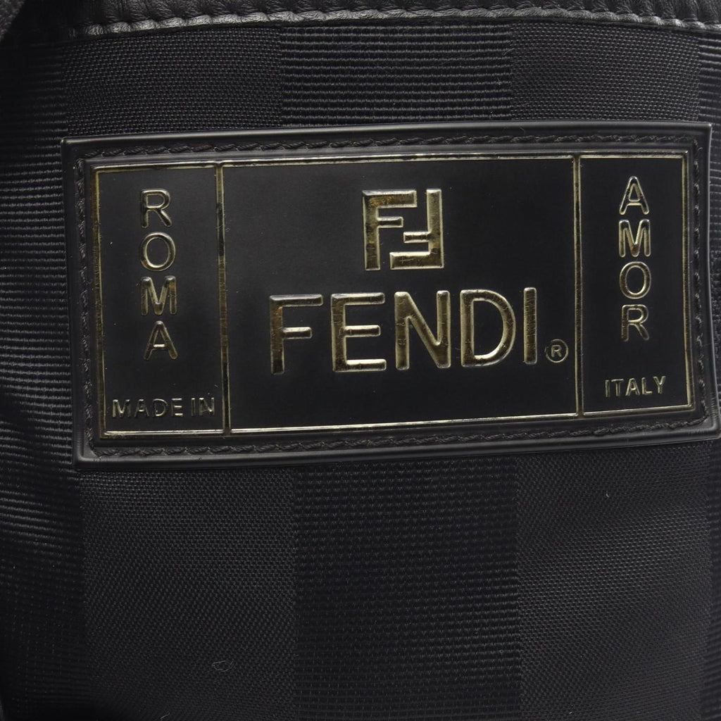 Fendi Shoulder Bag Pecan Black Nylon Leather — view 5