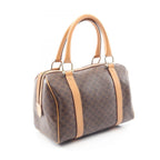 Celine Tote Macadam Brown Canvas Leather Handbag — view 2