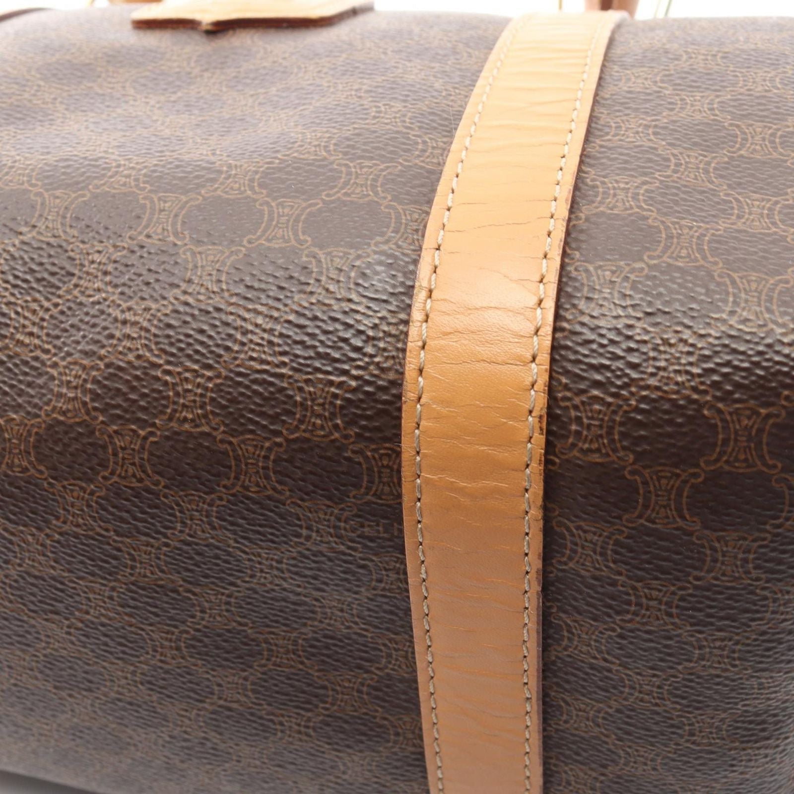 Celine Tote Macadam Brown Canvas Leather Handbag — view 8