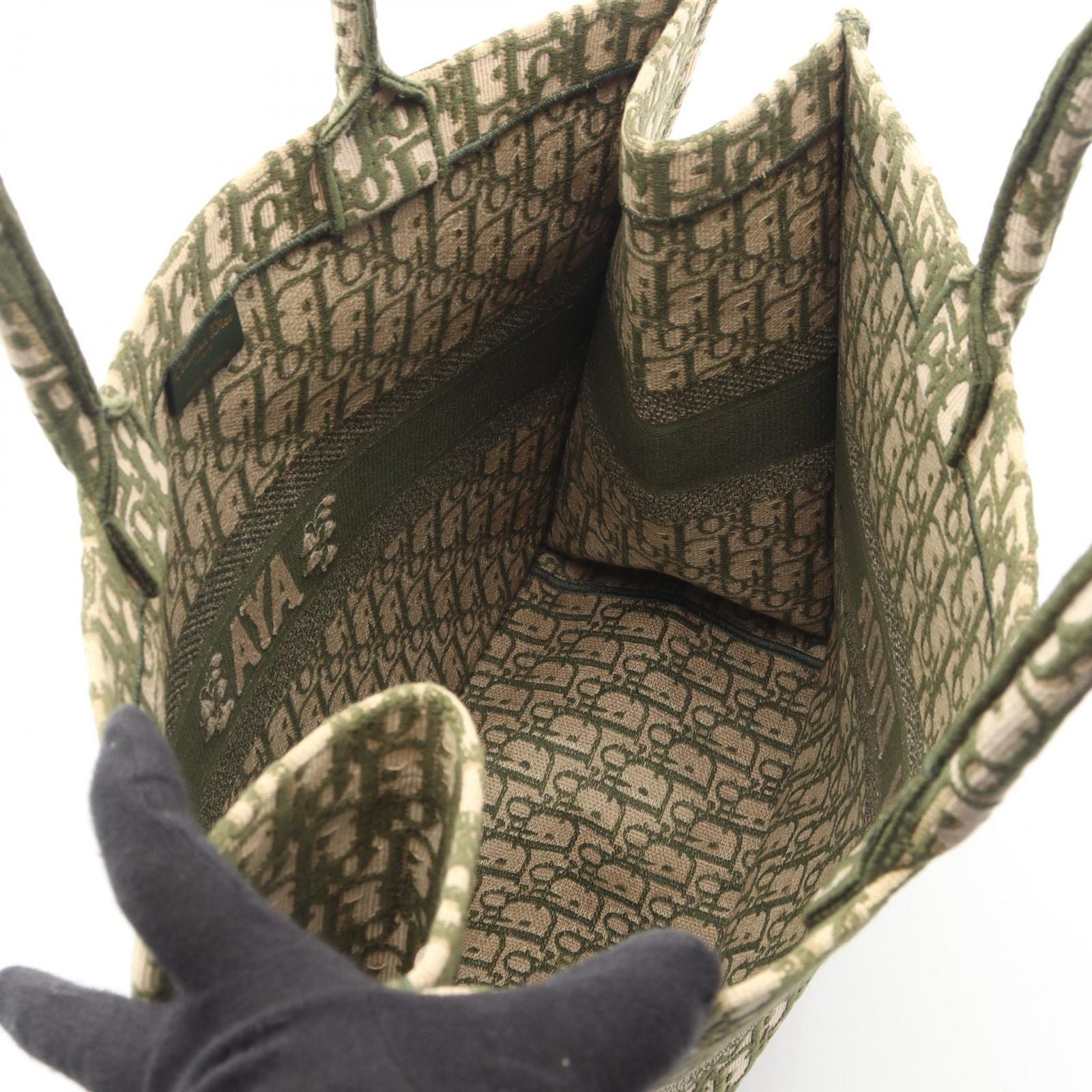 Dior Tote Abcdior Book Large Oblique Olive Canvas — view 3