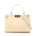Fendi Peekaboo 2-Way Ivory Patent Leather Midi Ampeekaboo Shoulder
