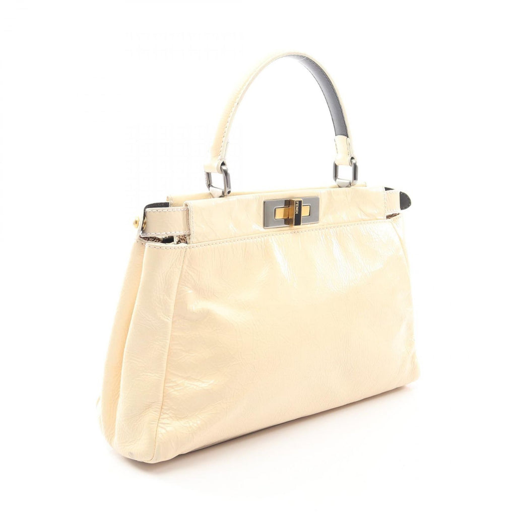 Fendi Peekaboo 2-Way Ivory Patent Leather Midi Ampeekaboo Shoulder — view 2
