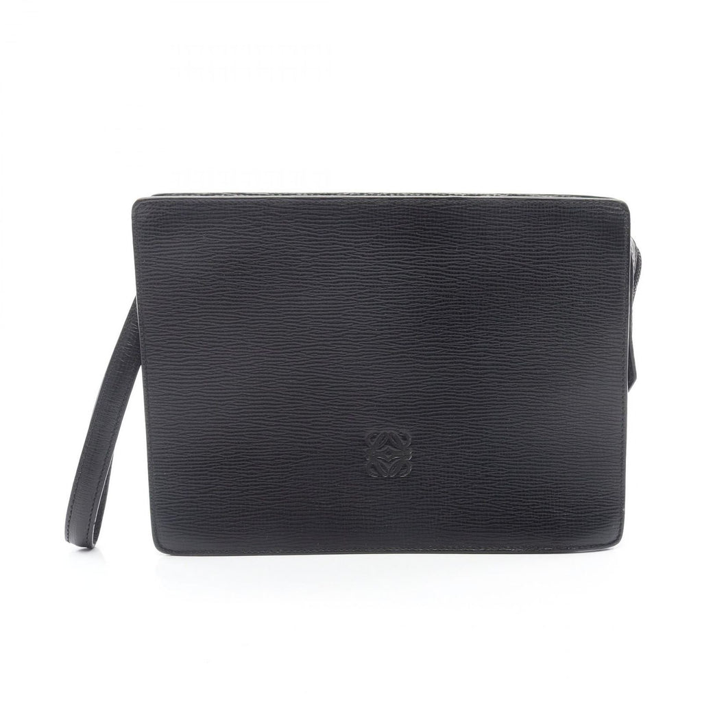 Loewe Clutch Anagram Black Leather