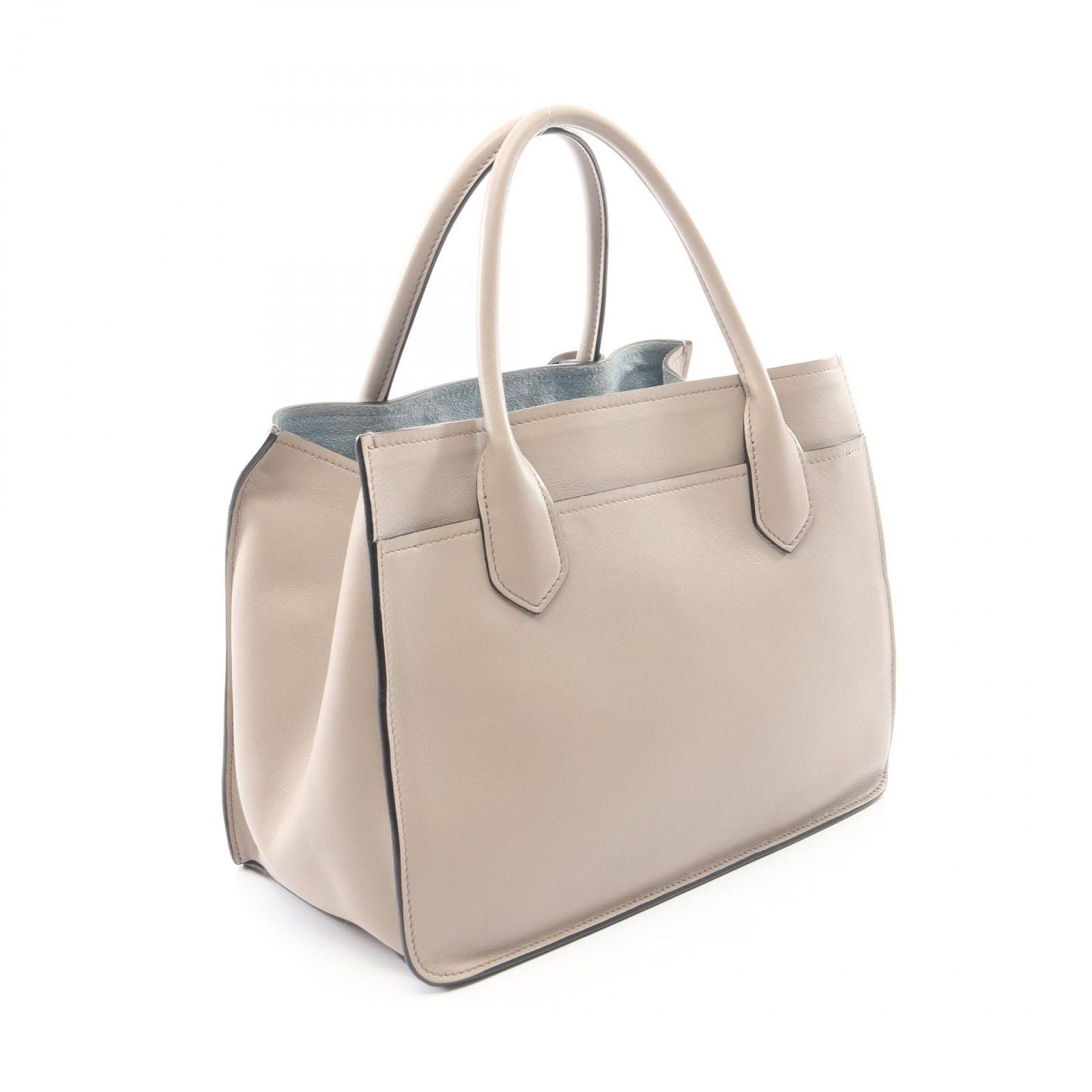 Prada Handbag City Calf 2-Way Gray Leather Tote — view 2