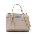 Prada Handbag City Calf 2-Way Gray Leather Tote
