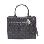 Dior Tote Book Micro Cannage 2-Way Black Leather Macro