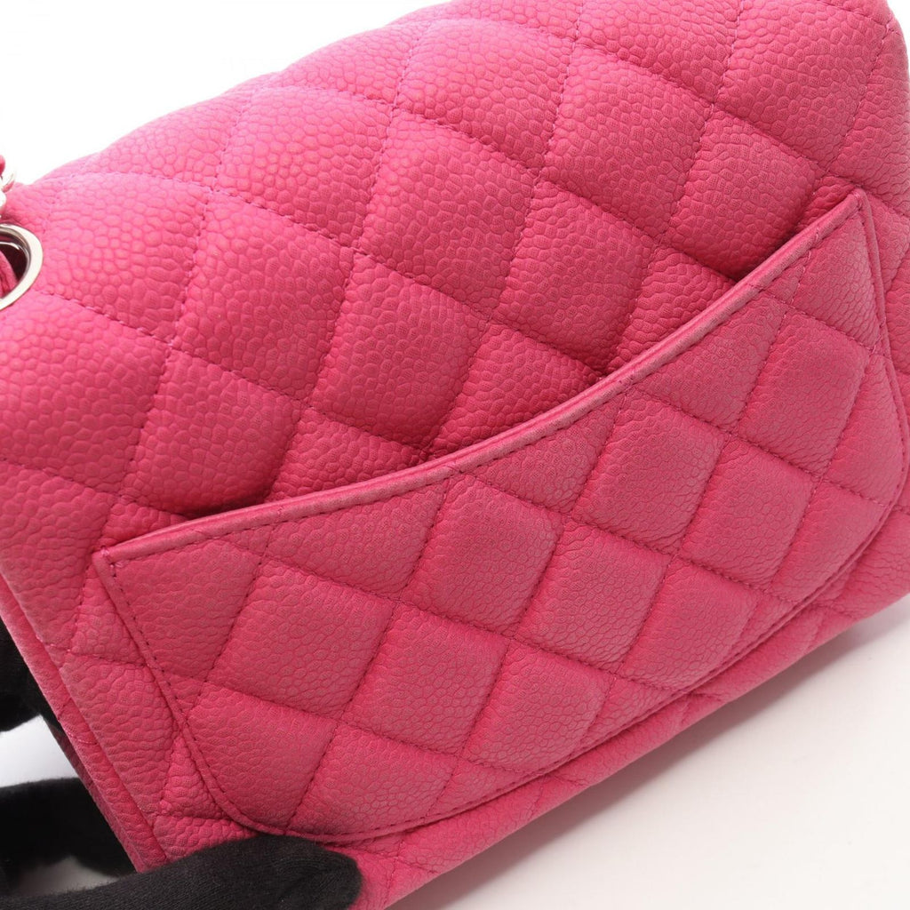 Chanel Shoulder Bag Mini Quilted Fuchsia Pink Caviar Leather Chain — view 7