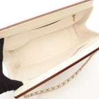 Chanel Handbag Quilted White Brown Caviar Leather Chain — view 3