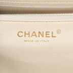 Chanel Handbag Quilted White Brown Caviar Leather Chain — view 4