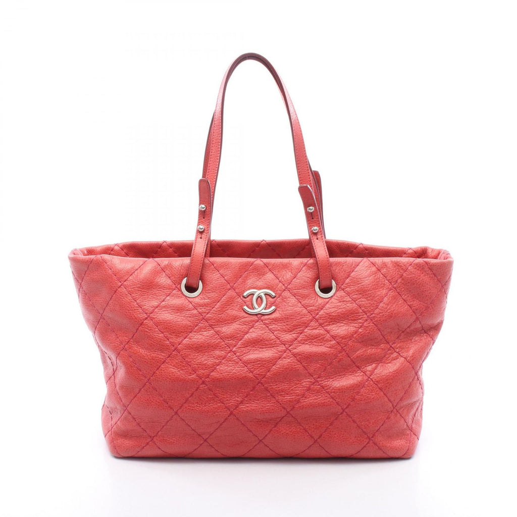 Chanel Tote on the Road Red Leather Wild Stitch