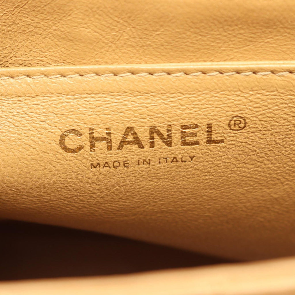 Chanel Handbag Quilted Beige Caviar Leather Top Handle — view 4