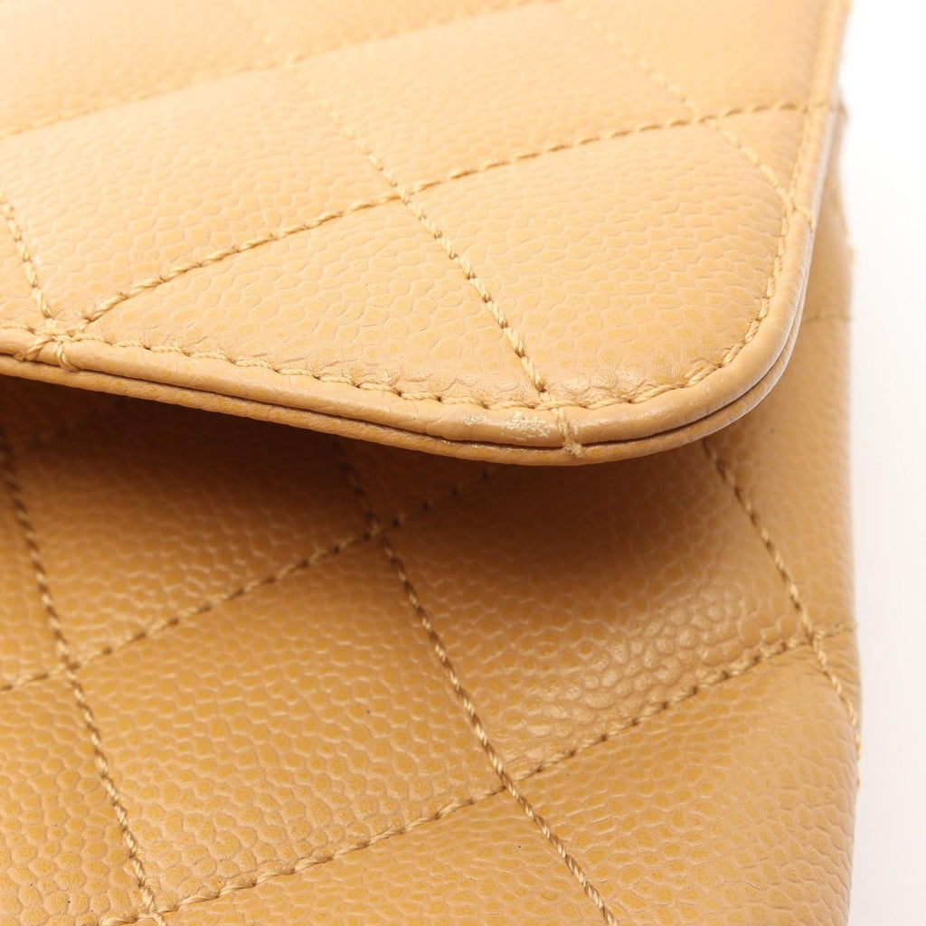 Chanel Handbag Quilted Beige Caviar Leather Top Handle — view 8