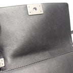 Chanel Shoulder Bag Boy Black Leather Boy Stitch Chain — view 7