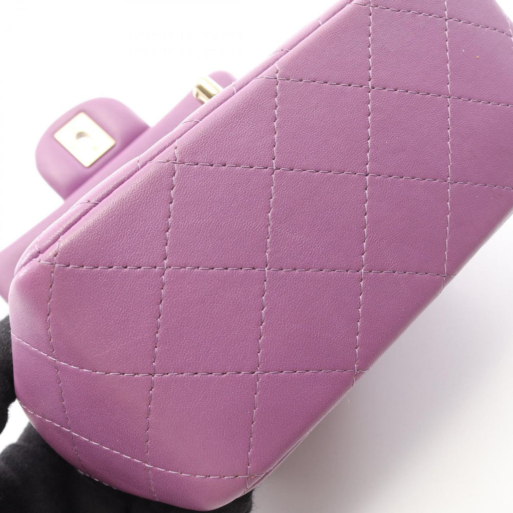 Chanel Shoulder Bag Mini Quilted Purple Lambskin Chain — view 8