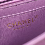 Chanel Shoulder Bag Mini Quilted Purple Lambskin Chain — view 4