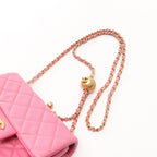 Chanel Shoulder Bag Quilted Pink Leather Mini Chain — view 8