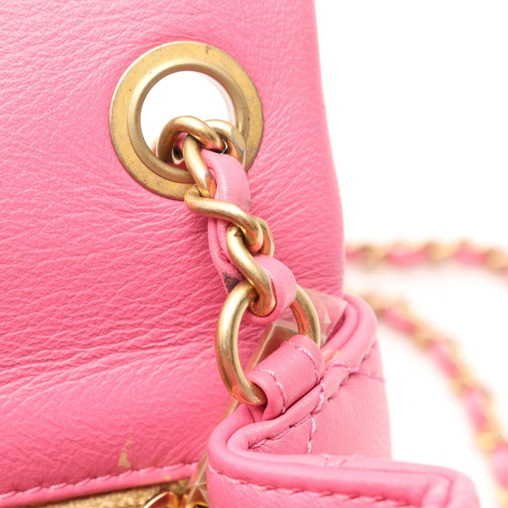 Chanel Shoulder Bag Quilted Pink Leather Mini Chain — view 6