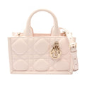 Dior Handbag Macro Cannage Book Tote Mini 2-Way Baby Pink Leather