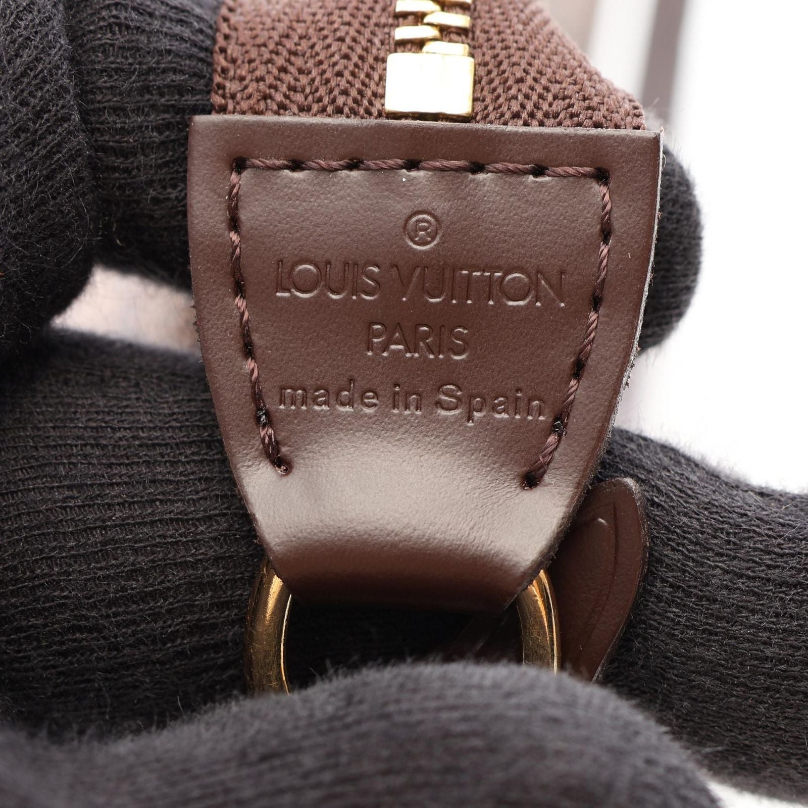 Louis Vuitton Handbag Pochette Soir Damier Ebene Canvas Leather — view 4