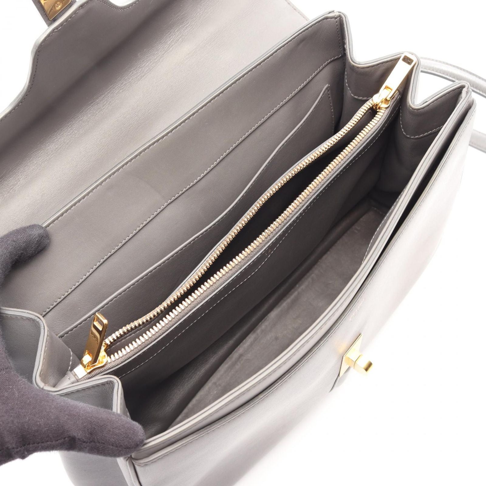 Celine Handbag 16 2-Way Gray Leather 16 — view 3