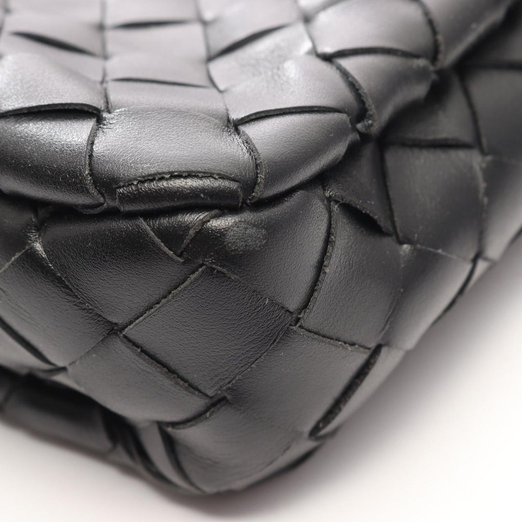 Bottega Veneta Shoulder Bag Messengerbag Intrecciato 2-Way Black Leather — view 5